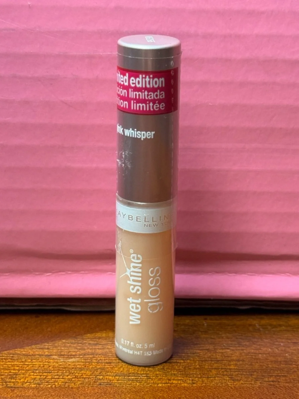 Maybelline Wet Shine Lip Gloss Pink Whisper .17oz 5ml New Sealed